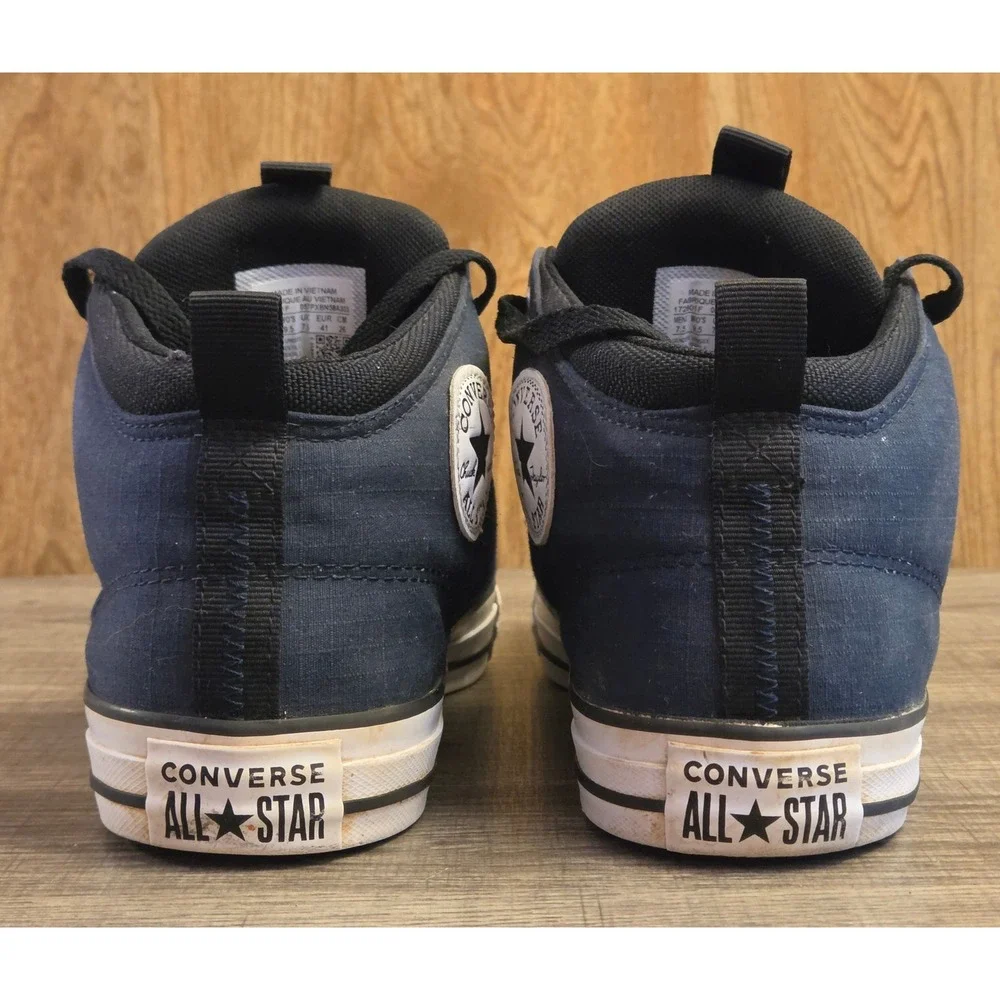 Converse Chuck Taylor All Star High Street Mid Sneakers Mens 7.5 Womens 9.5 Navy - Picture 5 of 11
